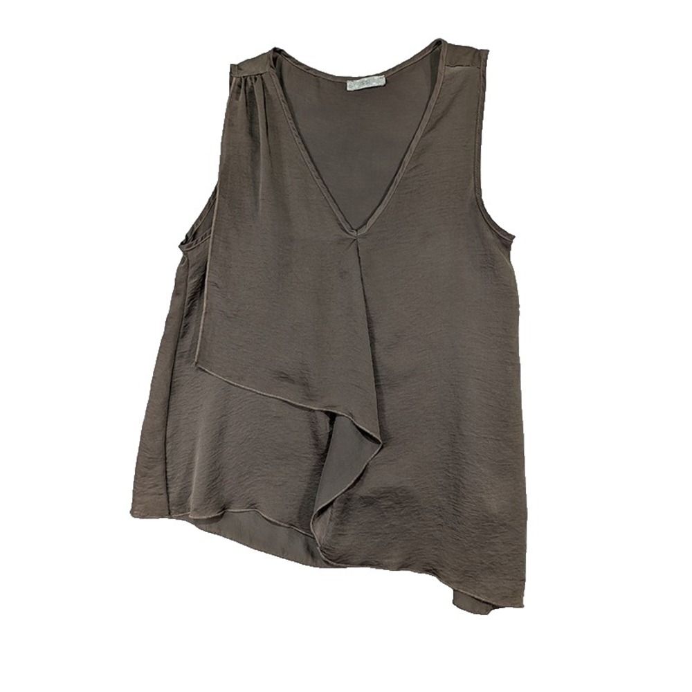 Issi Cami Tank Top Womens M Brown Y2K Revival 90s‎ Minimalist Waterfall Drape